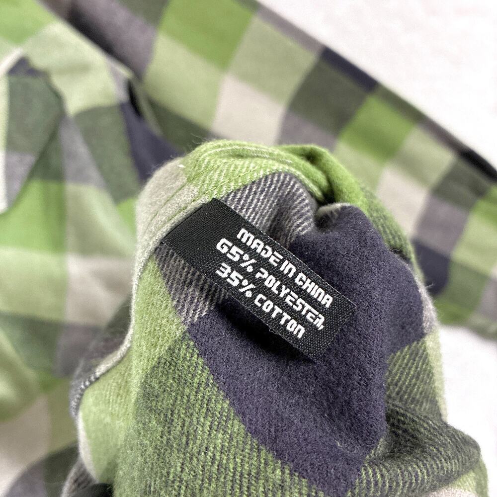 Warrior Flannel Shirt Mens M Green Black Plaid Performance Grunge Military Indie - Picture 11 of 11